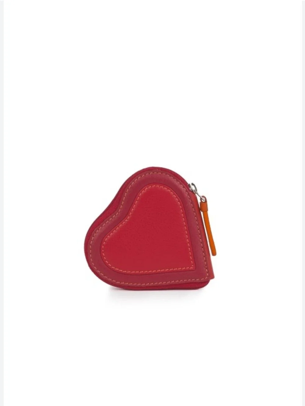 Visconti Capri RB59 Heart-Shaped Leather Coin Purse Featuring A Vibrant Red